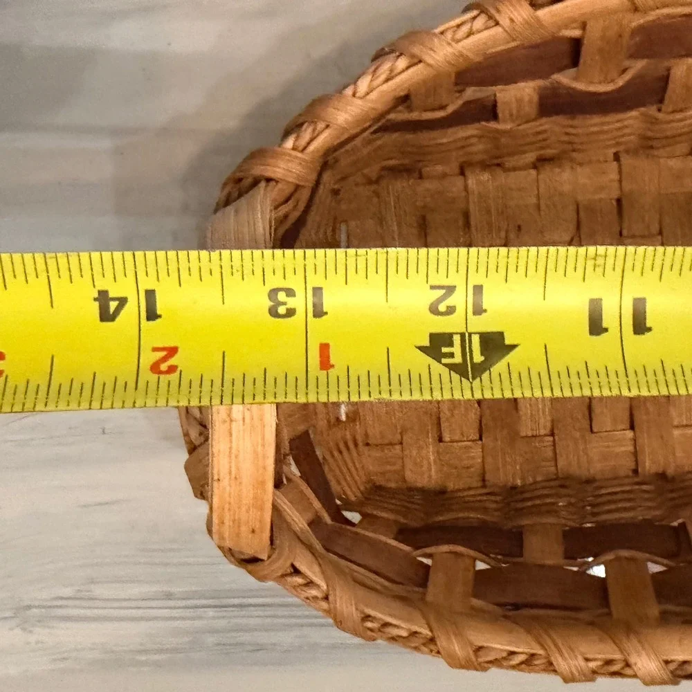 Hand Woven Basket Wisconsin Weave Basket Guild Oval Brown 18in